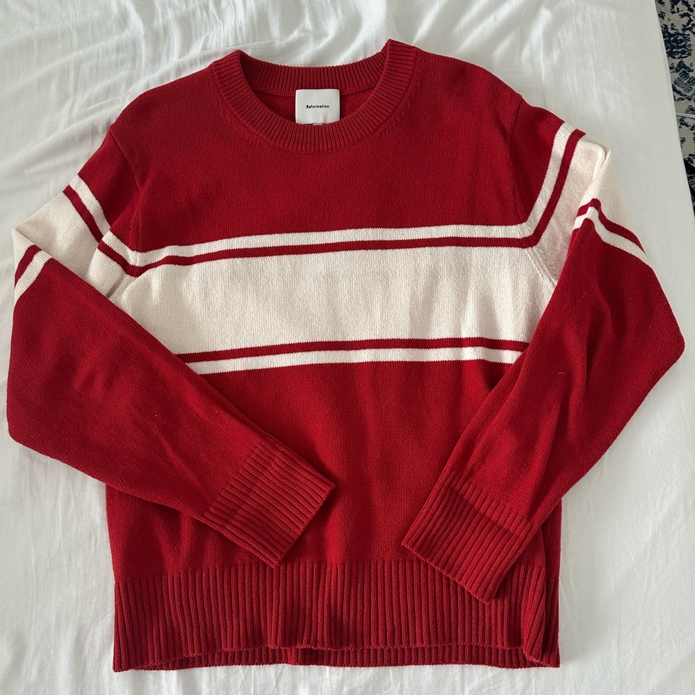 Reformation Cashmere Blend Oversized Crew Sweater - Picture 2 of 9